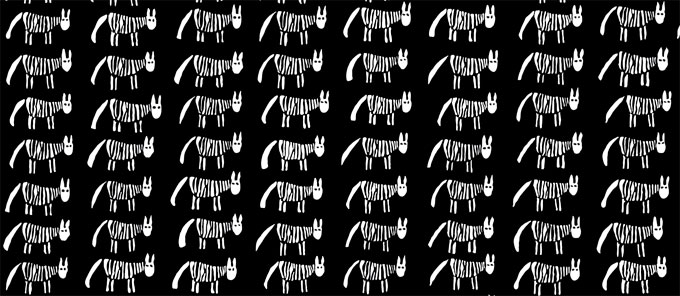 Livstyckets textilmönster "Liten zebra"