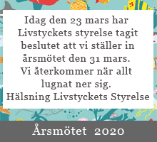 Livstyckets sista utställning. Stockholms matmarknad Sturegallerian söndagen den tionde november mellan klockan ett och fem.